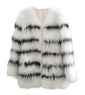 Women Real Red Silver Fox Fur Coat シルバーフォックスファーコート 