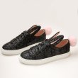 画像1: Real Leather Glitter Bunny Rabbit tail pom pom sneakers 本革 本皮 レザー ラメ グリッター キラキラ ラビット ポンポン スニーカー (1)