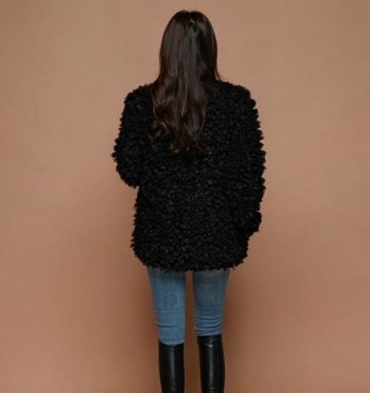 画像9: fake lamb hair  zipper coat  jacket フェイクファーカーリームートンジップコートジャケット (9)