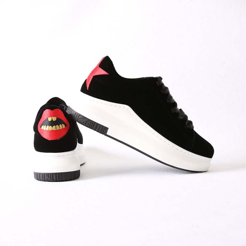 画像2: Real Leather Lip & Star Secret Insole Sneaker 本革 本皮 レザー リップ唇&スター星 インソール入りスニーカー (2)