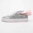 画像2: Real Leather Glitter Bunny Rabbit tail pom pom sneakers 本革 本皮 レザー ラメ グリッター キラキラ ラビット ポンポン スニーカー (2)