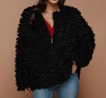 画像1: fake lamb hair  zipper coat  jacket フェイクファーカーリームートンジップコートジャケット (1)