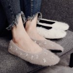 画像6: Women's Pumps with flat fur & bijouファーにビジューが付いたフラットパンプス (6)