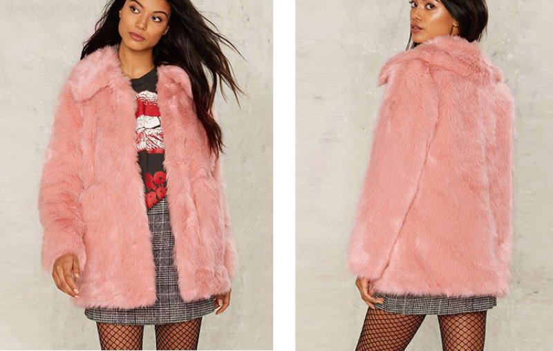 画像5: fake ecofarsweet pink  warm jacket coatフェイクエコファーダブルポケットスイートピンクジャケット　コート (5)