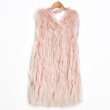 画像2: Knitted Real Raccoon Fur Vest with Fringe Tassel Sequins 編み込みリアルラクーンニットファーベスト ジャケット 毛皮 (2)