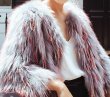 画像6: Knitted Real Raccoon Fur Jacket with Fringe Tassel Sequins Long 編み込みリアルラクーンニットファーショートコート ジャケット 毛皮 (6)