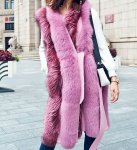 画像5: Bicolor Real Fox Fur Vest バイカラー2トーン リアルフォックスファーロングベスト 毛皮 (5)