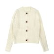 画像1: Flower Camellia button Knit Cardigan Sweater カメリアボタン付きカーディガン (1)