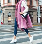 画像6: Bicolor Real Fox Fur Vest バイカラー2トーン リアルフォックスファーロングベスト 毛皮 (6)