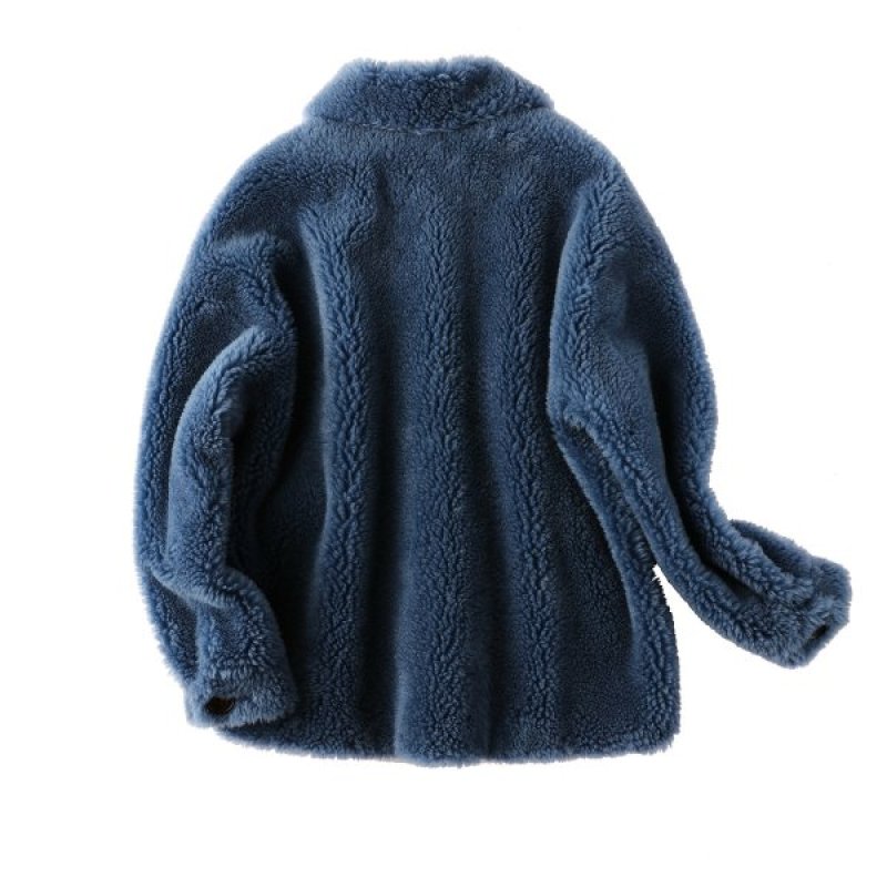 画像2: Women's Sheep Fur Oversized shearling cardigan coat Jacket シープファーオーバーサイズカーディガンジャケットコート 羊毛 (2)