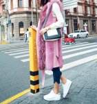 画像7: Bicolor Real Fox Fur Vest バイカラー2トーン リアルフォックスファーロングベスト 毛皮 (7)