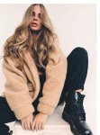 画像1: Women's Sheep Fur Oversized shearling zip up coat Jacket シープファーオーバーサイズジップアップジャケットコート 羊毛 (1)
