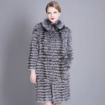 画像1: Real Silver Fox fur Stand Collar Jacket Coat  リアルシルバーフォックスファーコート (1)