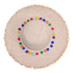 画像3: pompom straw hat スパンコールロゴ入り女優帽 (3)