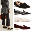 画像6: Women's Flat loafers with pearls Pumps ヒールにパールが付いたレザーフラットローファーパンプス (6)