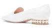 画像10: Women's Flat loafers with pearls Pumps ヒールにパールが付いたレザーフラットローファーパンプス (10)