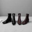 画像5: women's stretch velvet short boots  ankle boots ストレッチ本革レザージップショートブーツ ショートブーティーブーツ (5)