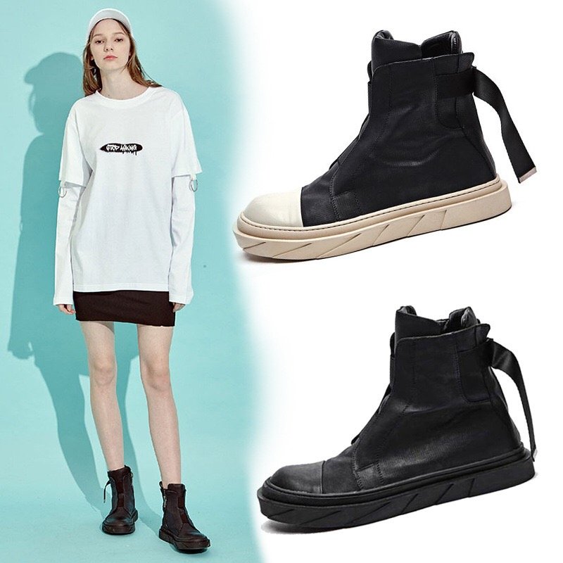 画像5: Unisex Leather High Cut Sneaker Shoes Boots 男女兼用レザースニーカーブーツ シューズ (5)