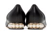 画像8: Women's Flat loafers with pearls Pumps ヒールにパールが付いたレザーフラットローファーパンプス (8)