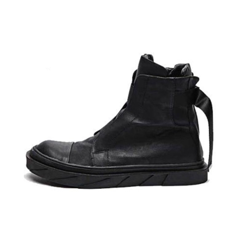 画像2: Unisex Leather High Cut Sneaker Shoes Boots 男女兼用レザースニーカーブーツ シューズ (2)