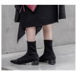 画像6: women's stretch velvet short boots  ankle boots ストレッチ本革レザージップショートブーツ ショートブーティーブーツ (6)