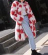 画像2: fake fox fur ecofar warm long coatフェイクエコファースイートカラーロングコート (2)