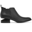 画像8: women's cut thick heel leather  ankle boots 本革レザーヒールカットデザインショートブーツ  ブーティーブーツ (8)