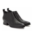 画像9: women's cut thick heel leather  ankle boots 本革レザーヒールカットデザインショートブーツ  ブーティーブーツ (9)