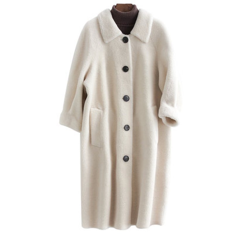 画像2: Haining fur  coatlong long sheep shearing coat シープスキンコーティングシャーリングロングコート (2)