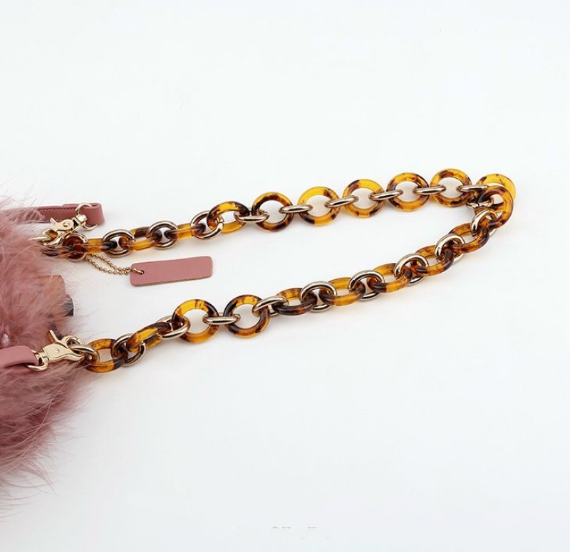 画像5: Real Ostrich Hairy Bag   リアルフェザーチェーンショルダートートバッグ (5)