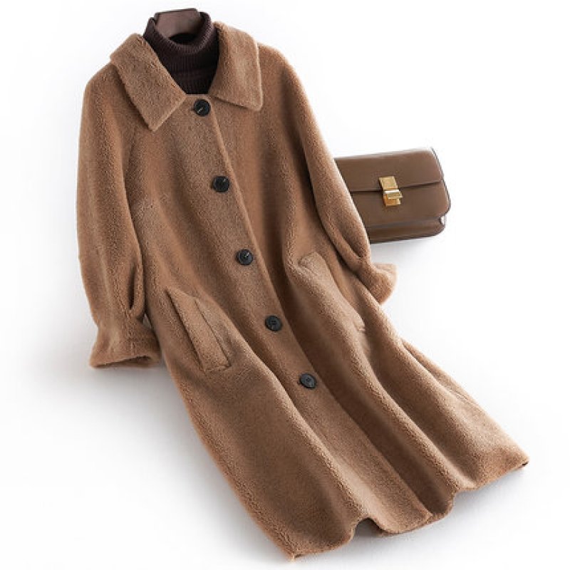画像5: Haining fur  coatlong long sheep shearing coat シープスキンコーティングシャーリングロングコート (5)