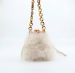 画像7: Real Ostrich Hairy Bag   リアルフェザーチェーンショルダートートバッグ (7)