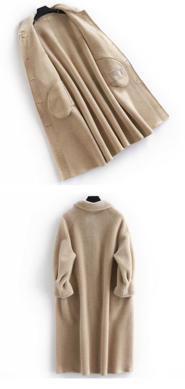 画像9: Haining fur  coatlong long sheep shearing coat シープスキンコーティングシャーリングロングコート (9)