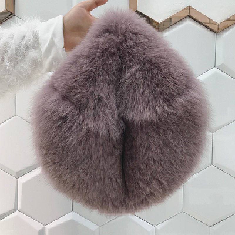 画像13: Real fox fur handcuffs hand-held furbag  tote bag   リアルフォックスファーサークル型トートバッグ (13)