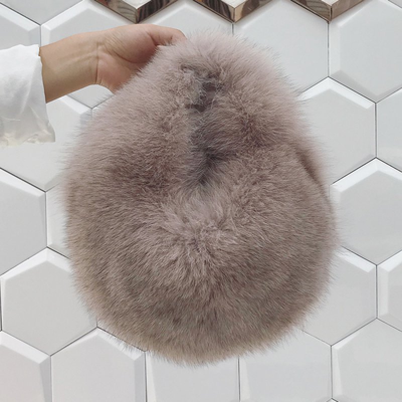 画像8: Real fox fur handcuffs hand-held furbag  tote bag   リアルフォックスファーサークル型トートバッグ (8)