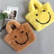 画像6: fake rabbit fur smiley handbag  tote bag   モコモコフェイクエコラビットファースマイル　ニコちゃんトートバッグ (6)