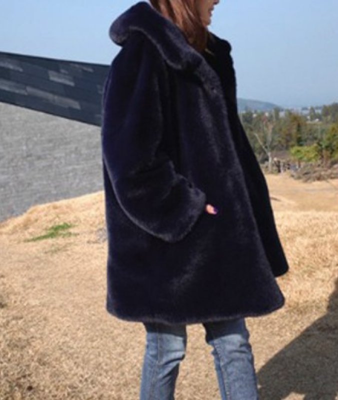 画像3: Women's  fake rabbit fur hoody coat Jacketフェイクエコラビットファーフディーコート ジャケット (3)