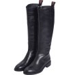画像2: women's  leather low heel long boots side zipper boots　本革レザーブリティッシュフラットロングブーツ (2)