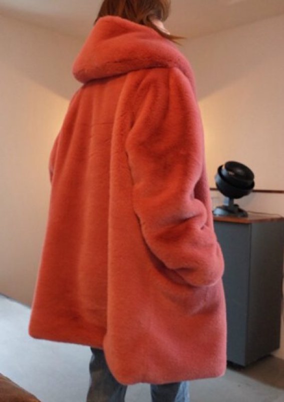 画像5: Women's  fake rabbit fur hoody coat Jacketフェイクエコラビットファーフディーコート ジャケット (5)