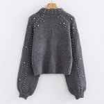 画像12: Pearl Hi-Neck Knit Pullover パール 真珠付ハイネックニット プルオーバー セーター (12)