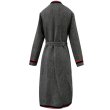 画像5: Women's  British stripe belt long coat　ツイード柄パイピングがポイントロングコート　ジャケッ (5)