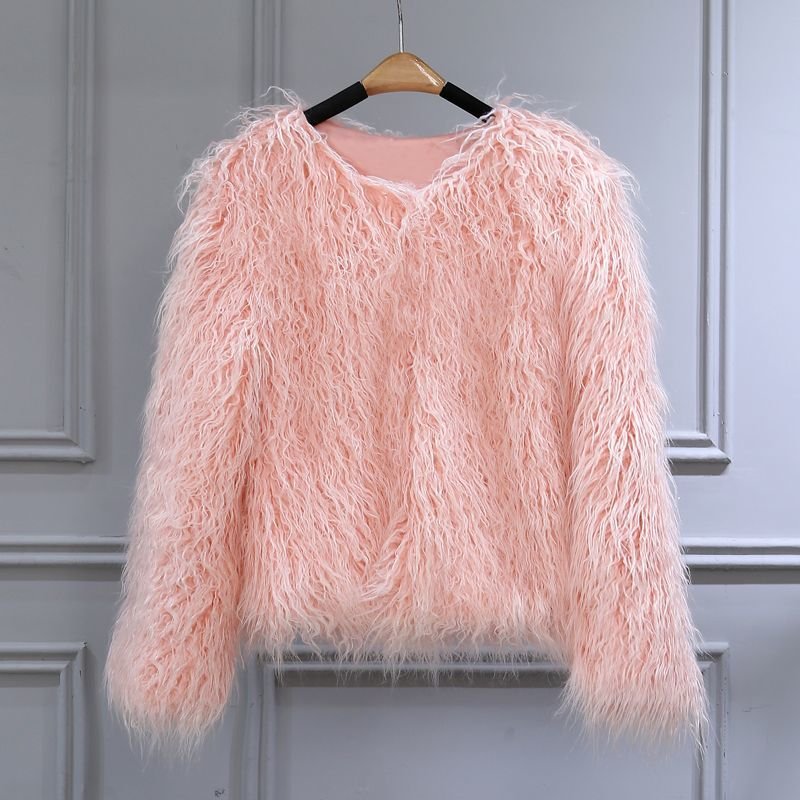 画像5: Shaggy curly fake sheep fur coat Jacket シャギーカーリーフェイクムートンファーコート (5)