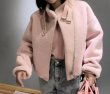 画像6: Haining fur sheep sheared Riders Jacket coatシープスキンコーティングライダースジャケット  コート (6)