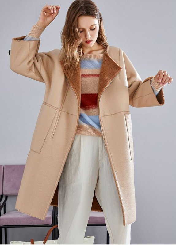 画像3:  sheepfur reversible sheared coat シープスキンリバーシブルロング コート (3)