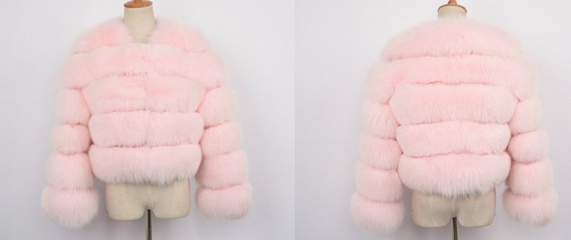 画像6: Real Fox Fur Real Fur Coat リアルフォックスファーコート ショート丈 ブロックスリーブ ボディストライプブロック (6)