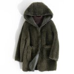 画像2:  Haining sheep shearing fur hoody coat Jacketシープスキンフーディージャケット　コート (2)