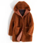 画像1:  Haining sheep shearing fur hoody coat Jacketシープスキンフーディージャケット　コート (1)