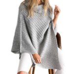 画像1: irregular Turtleneck sweater shawl変形タートルセーター　ショール　コート (1)