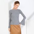 画像6:  Women's  Pearl in cuffs Rib stitch Knit Pullover ひろがった袖口のパールがポイント ニット プルオーバー セーター (6)