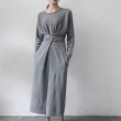 画像7: Women's round neck  Split Twist Long Sleeve  Dress ラウンドネック膝下丈ニットドレス　ワンピース (7)